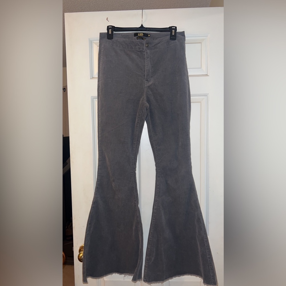 L&B gray corduroy flares